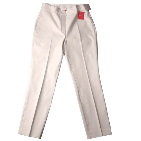 SPANX Women's Slim Straight Pants in Classic White Size M 20372R Grey Linings - Picture 3 of 16